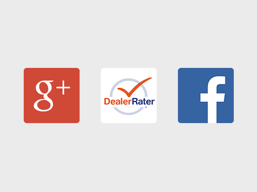 Reviews from Google, DealerRater, and Facebook